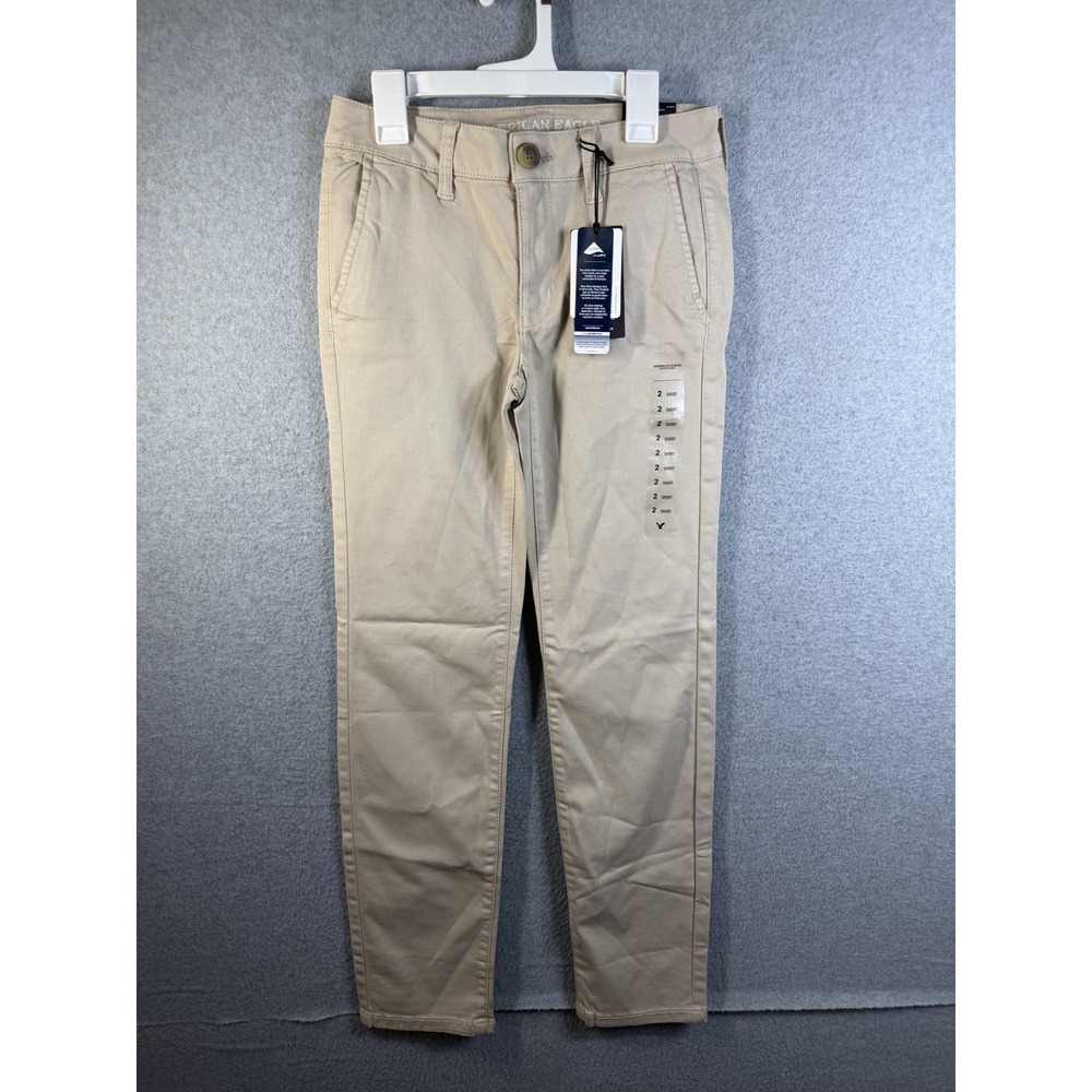 American Eagle Outfitters Pants Womens 2 Short Beige Skinny Chino Stretch NWT